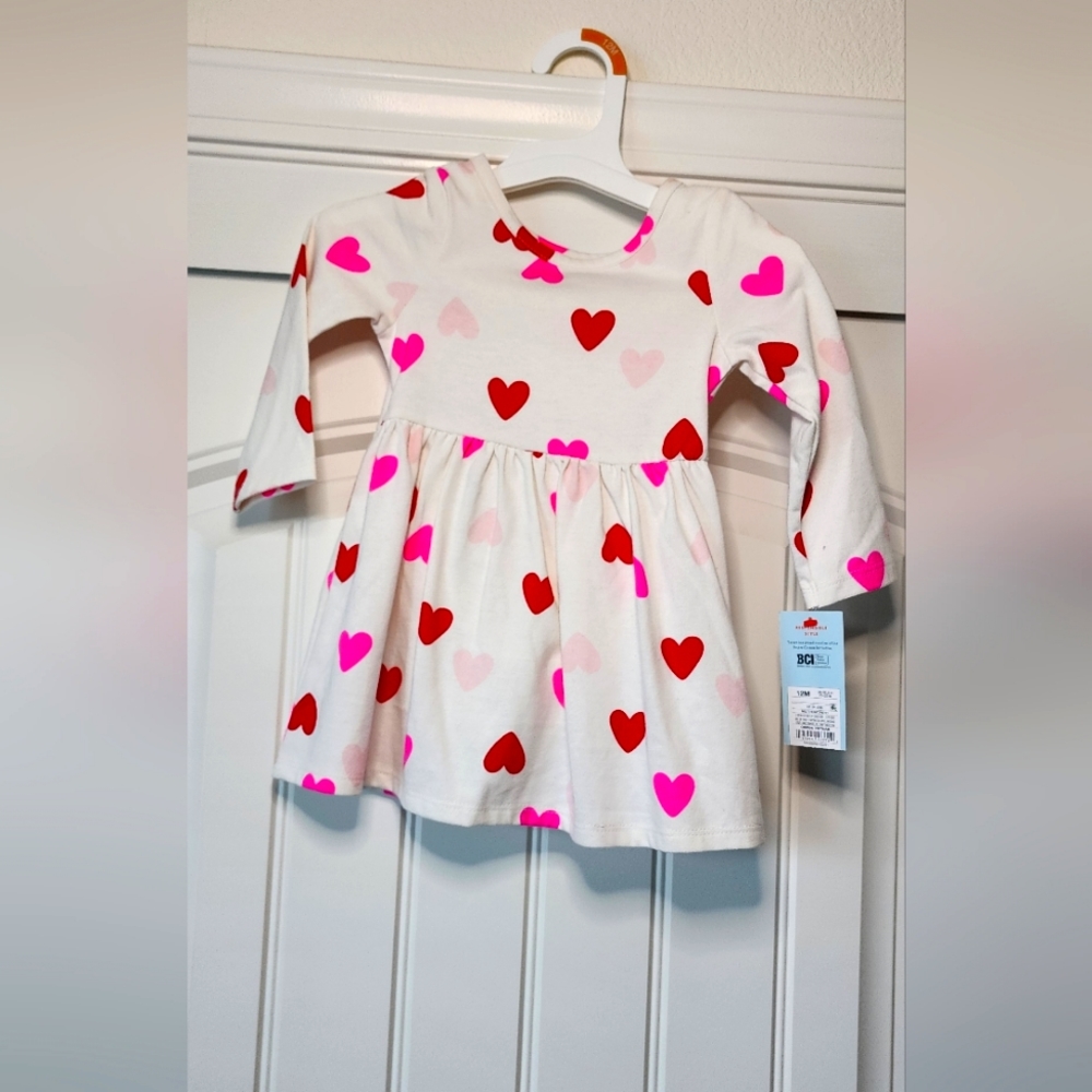 Cat & Toddler Dress w/ Hearts